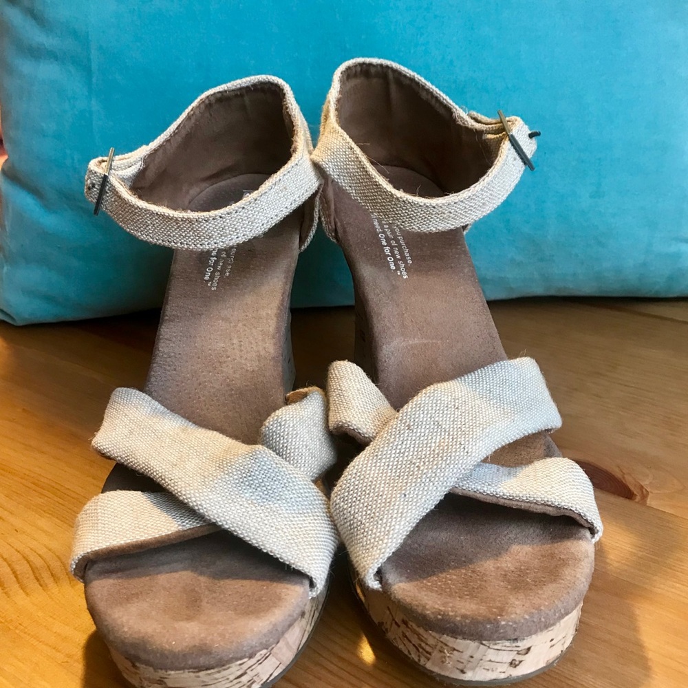 Toms Sienna Wedge Sandal Tan